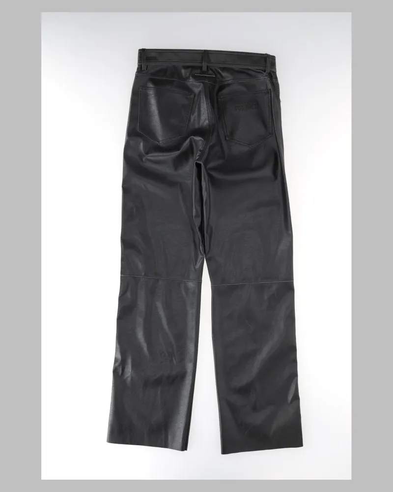 Maison Margiela Leather-Effect Polyester Jeans — Black Black