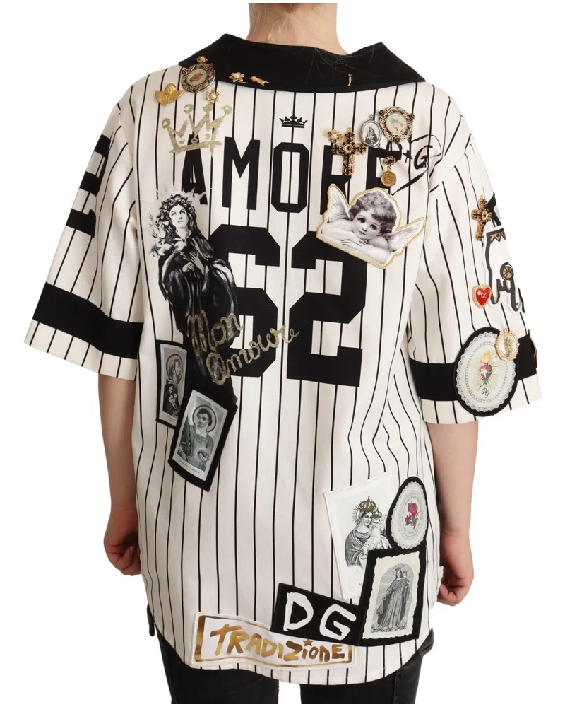 Dolce & Gabbana Women's Amore Blouse White Cotton Elastane White