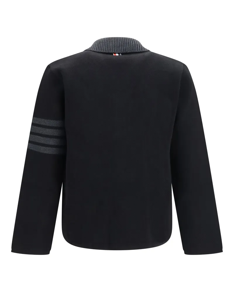 Thom Browne 4-Bar Cotton Piqué Jacket — Black Black