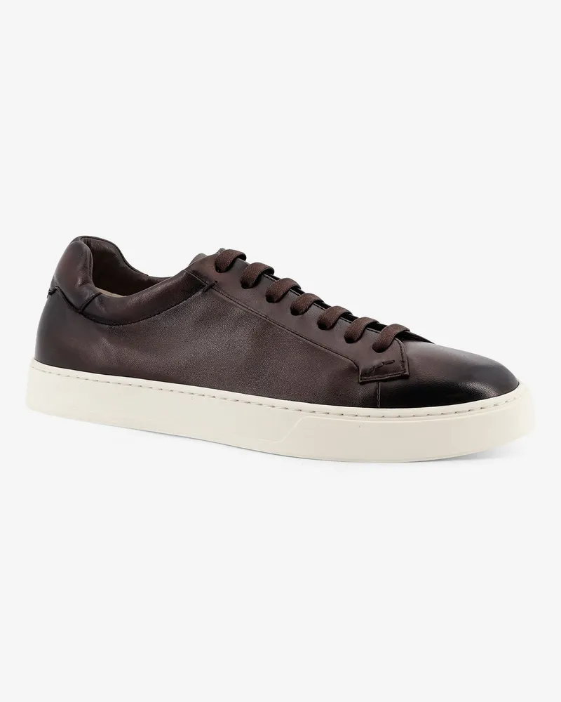 Doucal´s Men's Sneakers Morgan Brown Leather Trainers Brown
