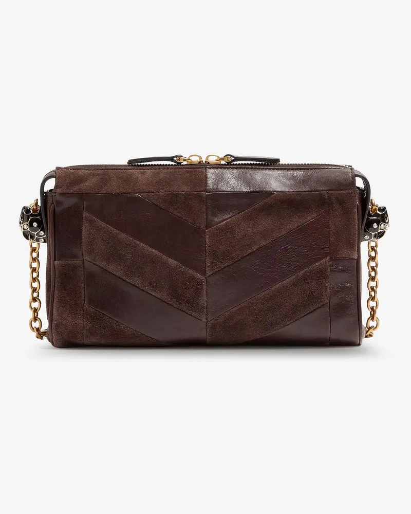 Valentino Garavani Women's Crossbody Bag Panthea Brown Suede Shoulder Brown