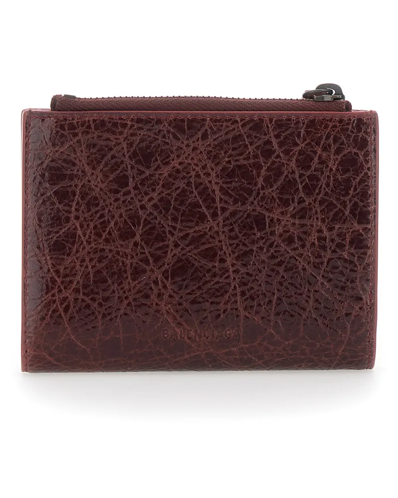 Balenciaga Women's Card Holder Le City Bordeaux Leather Accessory Bordeaux