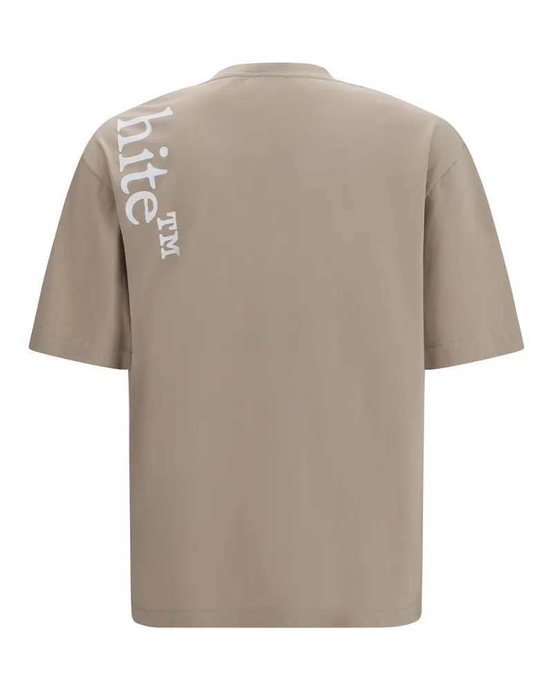 OFF-WHITE Men Vertical Bookish Skate T-Shirt String Cotton T-Shirts And Polos Beige