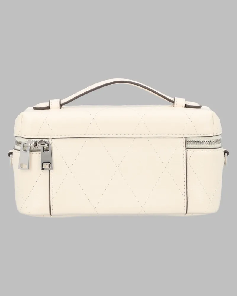 Tory Burch Women's Shoulder Bag Charlie East-West Ivory Leather Cow Ivory