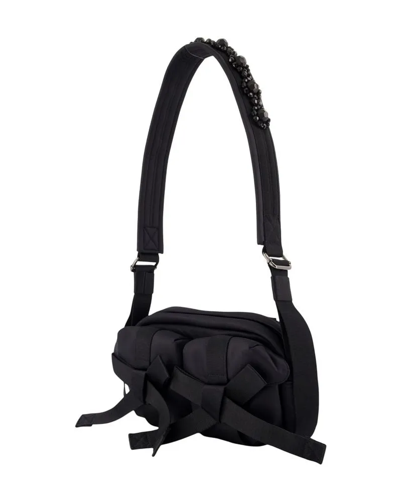 Simone Rocha Women's Classic Bow Crossbody -  Nylon Black Bags Crossbodies Black