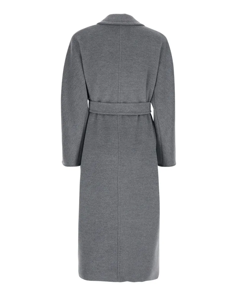 Max Mara Women's Double-Breasted Coat Madame Grey Wool-Cashmere Virgin Wool Gray