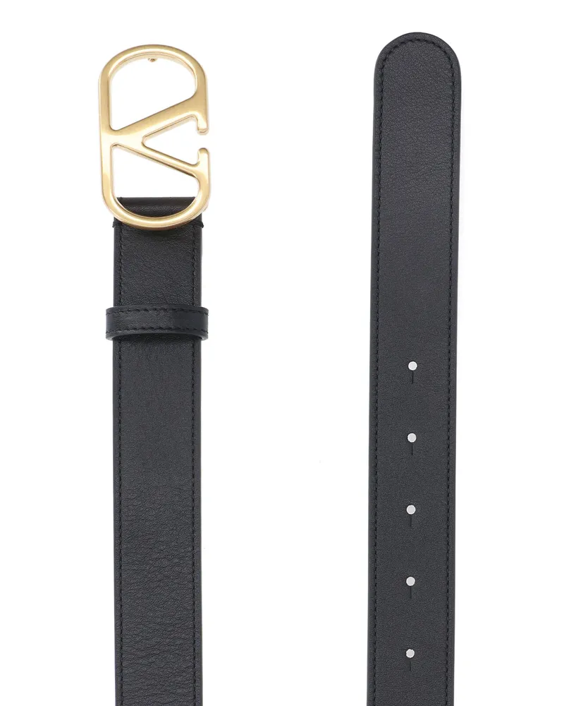 Valentino Garavani Unisex Belts Black Leather Black