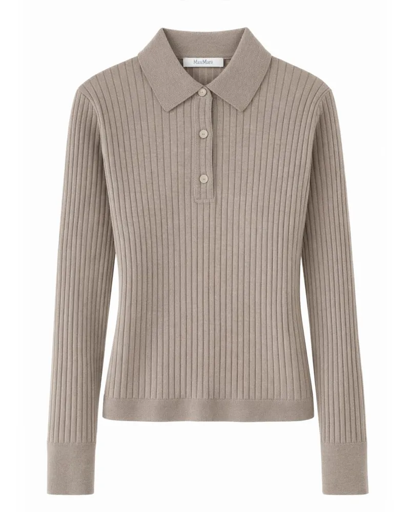 Max Mara Cashmere and Silk Knit Polo Shirt — Dove Dove