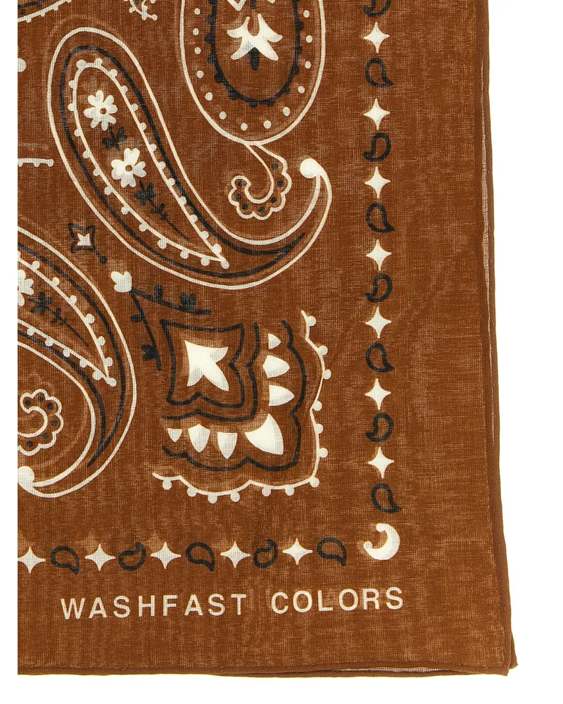 Alanui Paisley-Print Cotton Scarf — Brown Brown