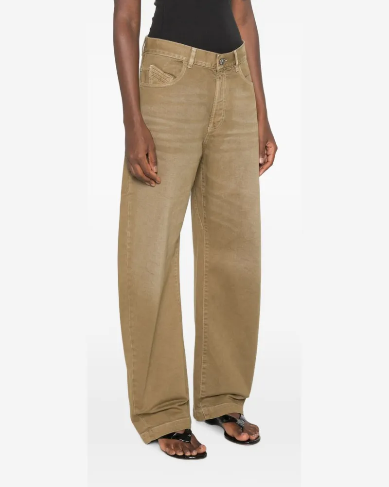 ATTICO Wide-Leg Denim Jeans — Tan Tan