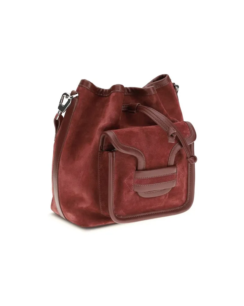 Pierre Hardy Women's Bordeaux Calf Leather Bos Taurus Backet Bag Red
