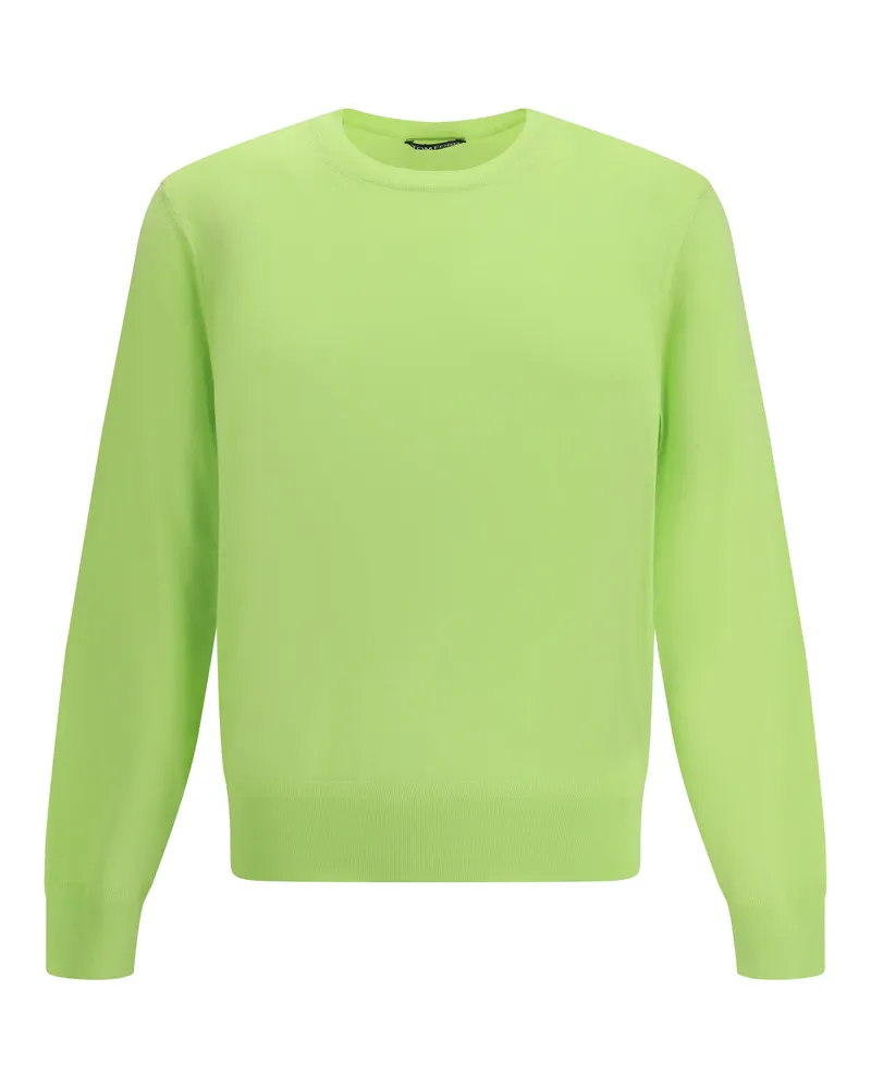 Tom Ford Men's Long-Sleeved Sweater Wild Lime Cotton Green