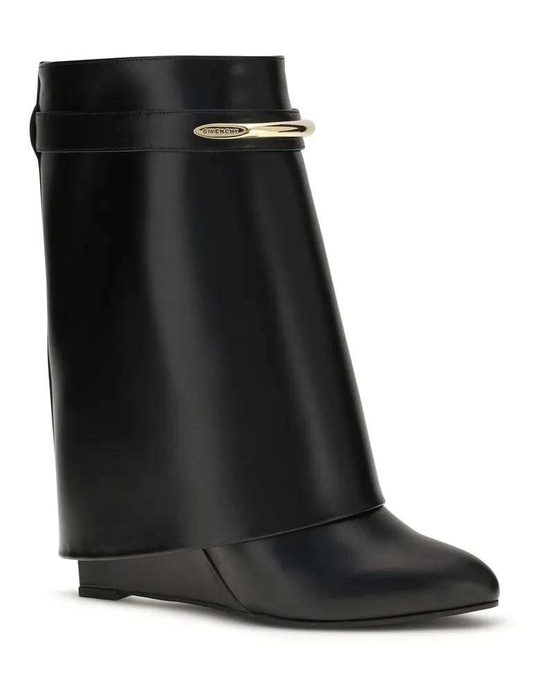 Givenchy Women's Leather Shark Ankle Boots Black Calf Bos Taurus Black