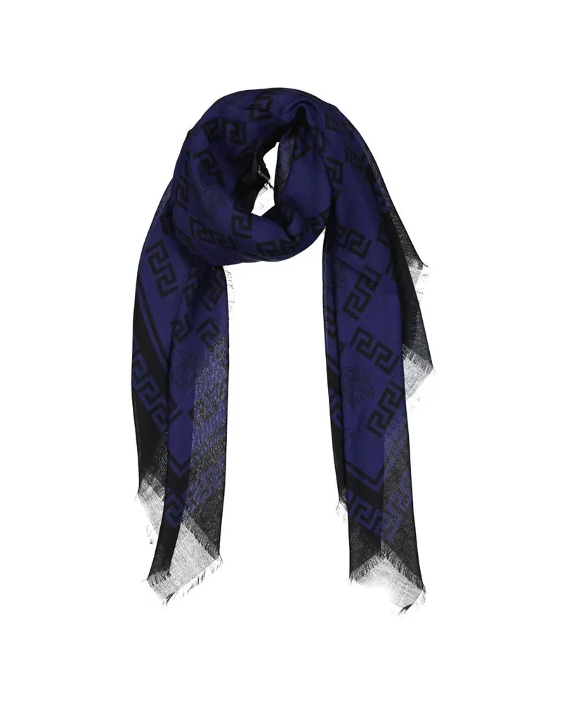 Versace Women's Blue Modal Scarf Blue