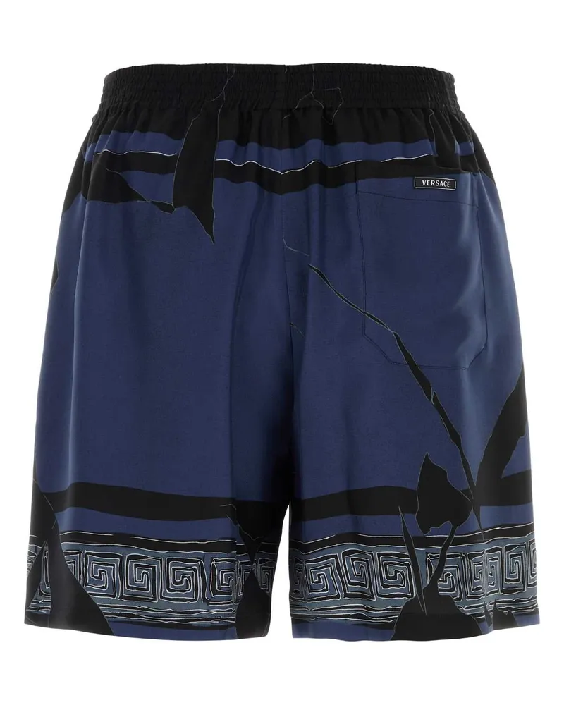Versace Printed Twill Bermuda Shorts — Navy Navy