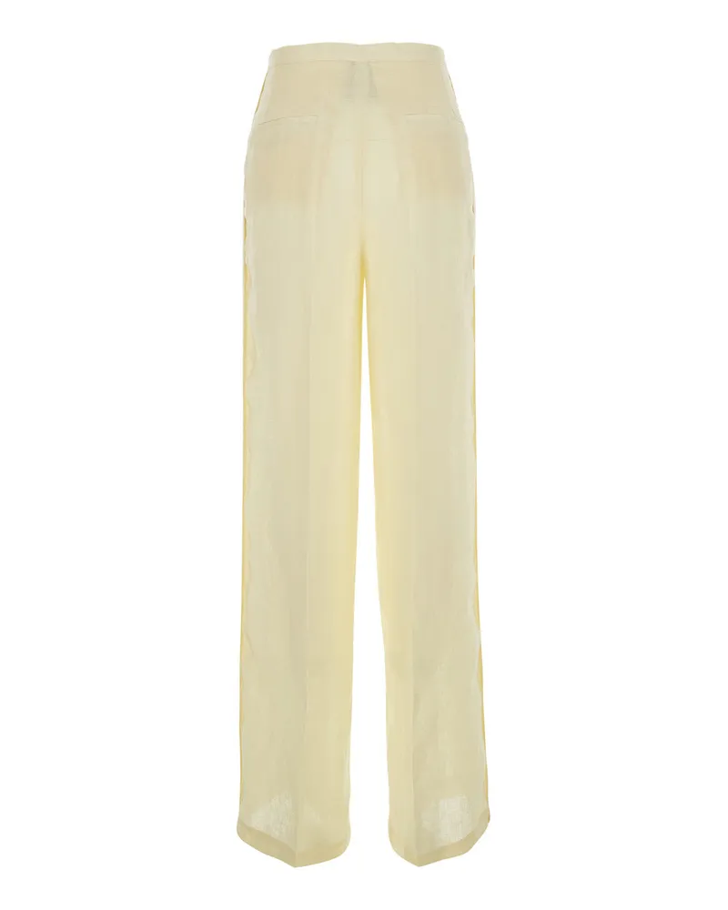 Semicouture Linen Trousers — Yellow Yellow