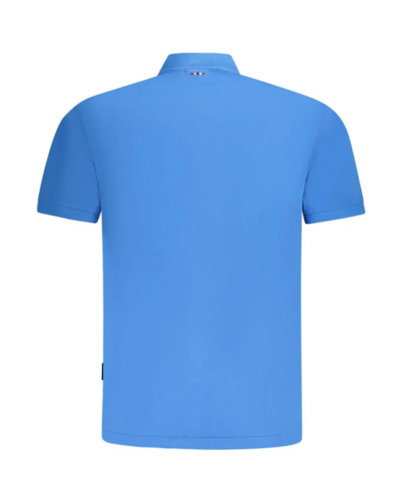 Napapijri Logo-Embroidered Cotton Polo — Blue Blue