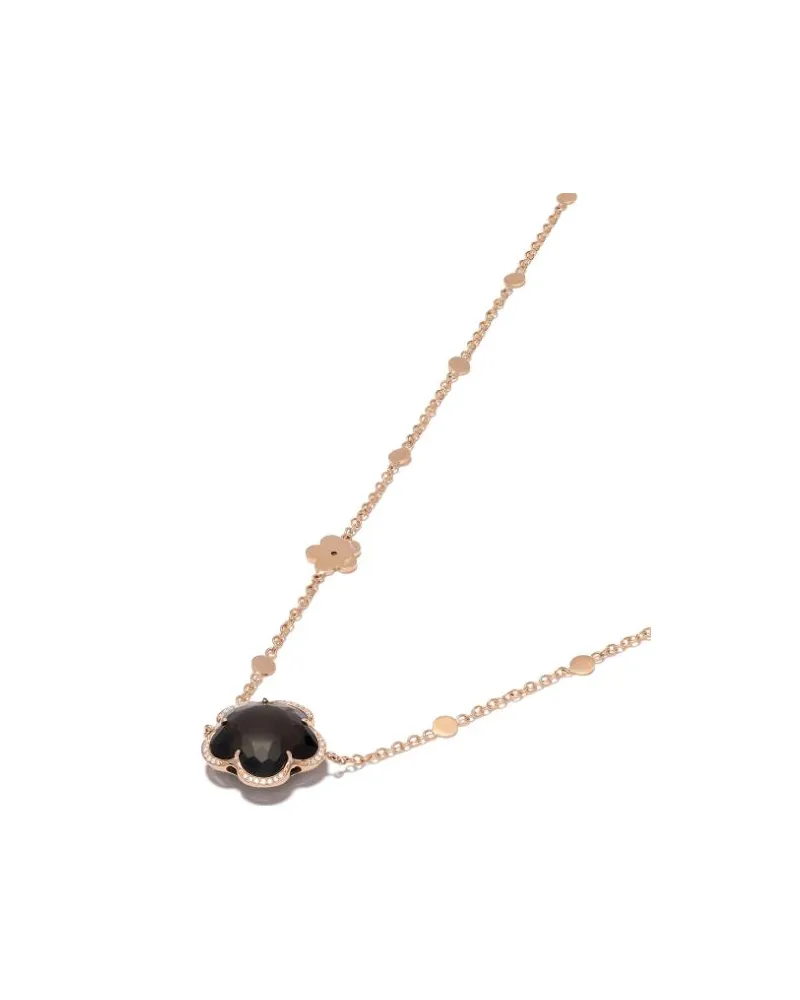 Pasquale Bruni 18kt Rose Gold Bon Ton Smokey Quartz, Milky Quartz And Diamonds Necklace Continuty Rose