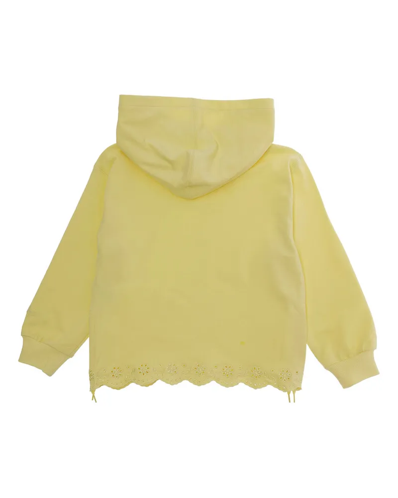 Monnalisa Girls Hoodie Yellow Cotton Hoods & Sweatshirts Yellow