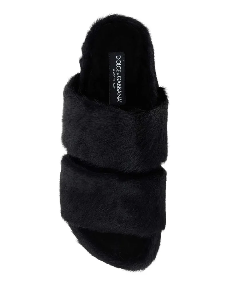 Dolce & Gabbana Nero Slippers Flat Shoes Black