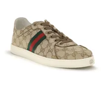 GG Fabric Low-Top Sneaker — Beige
