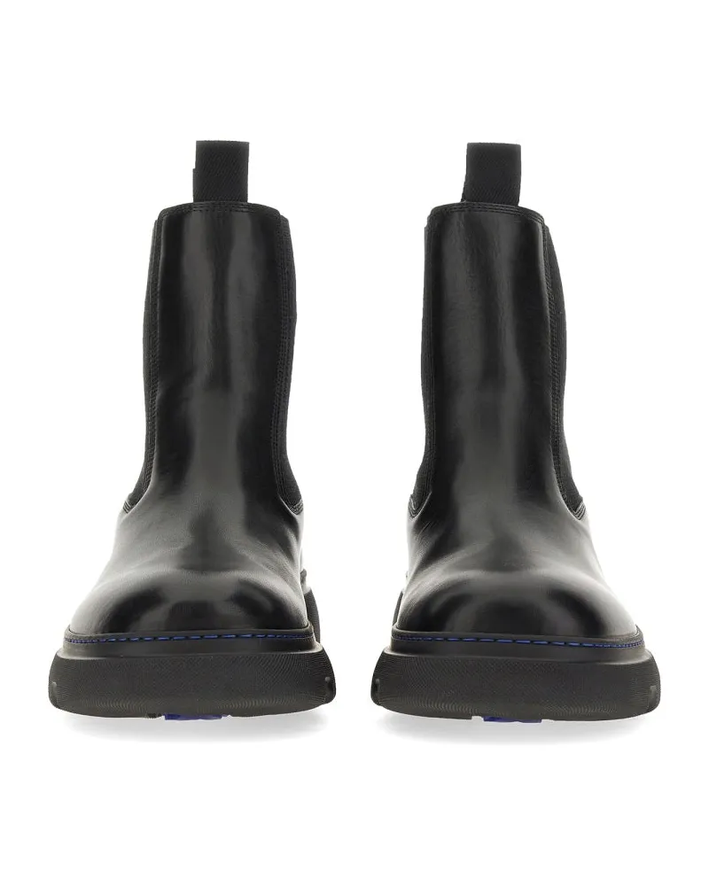 Burberry Calf Leather Boot — Black Black