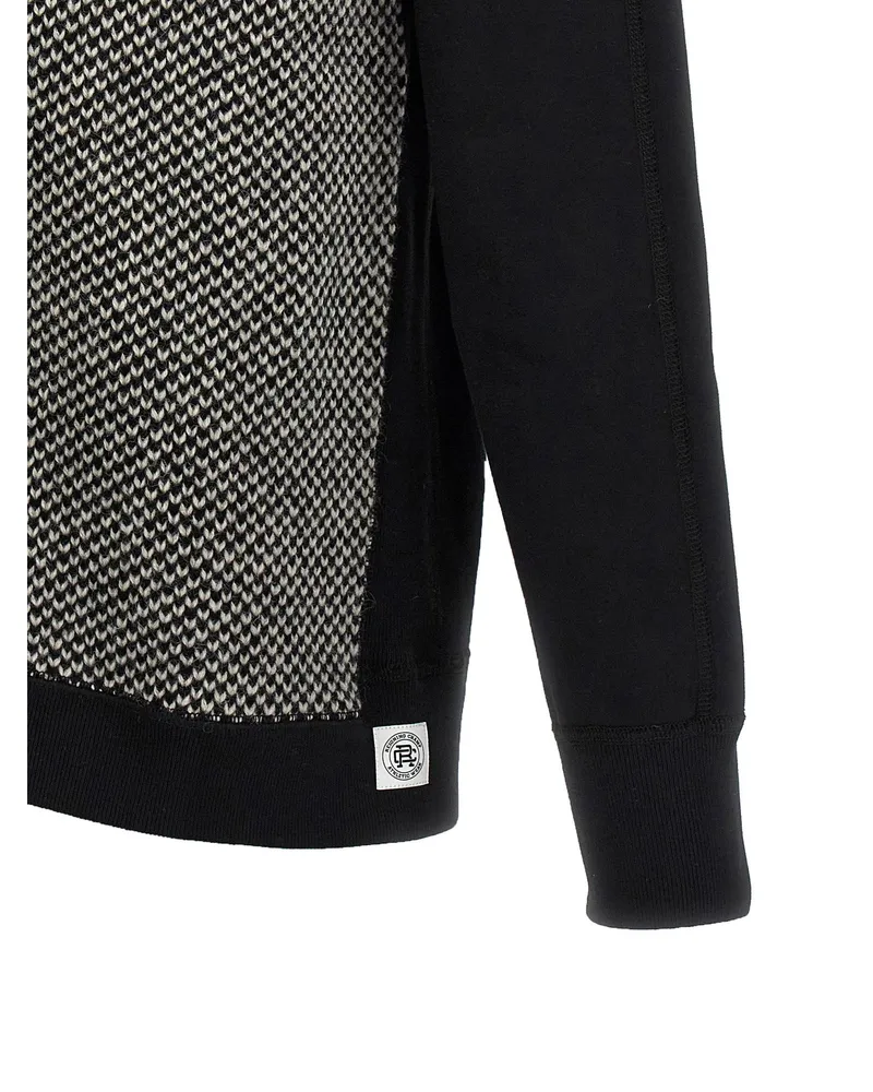 Junya Watanabe Wool Jacquard Insert Hoodie — Black Black