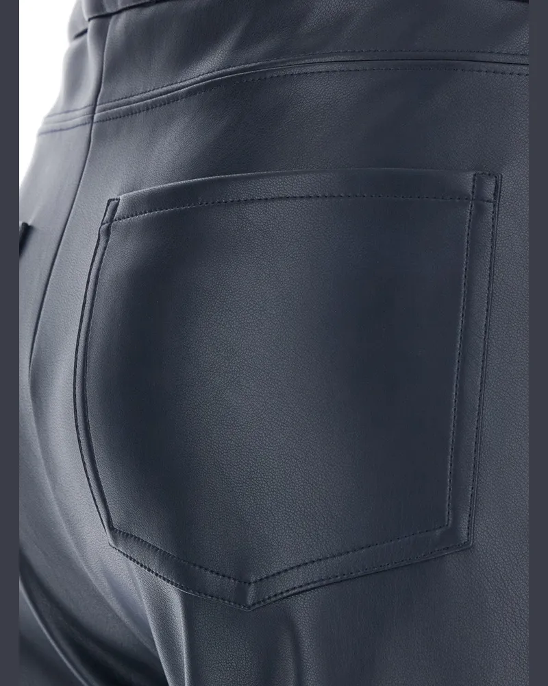 Max Mara Eco Leather Flared Trousers — Navy Navy