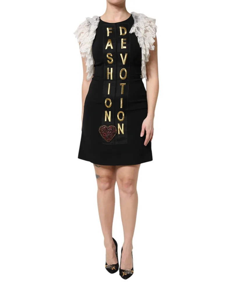 Dolce & Gabbana Women's Black Fashion Devotion Embellish Mini Dress Black
