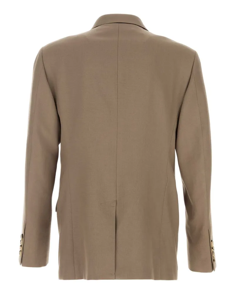 Valentino Garavani Men's Cappuccino Wool Blazer Rhino Giacche E Gilet Jacket Beige