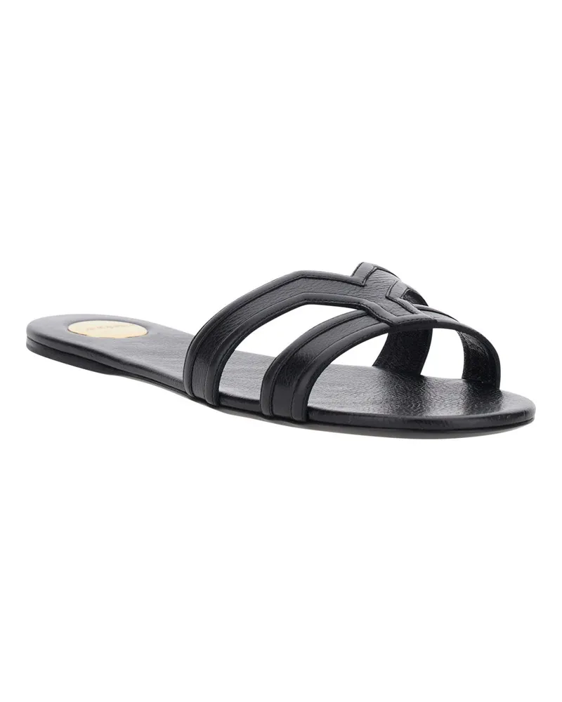 Saint Laurent Women's Sandals Mabrouka Black Leather Calf Black