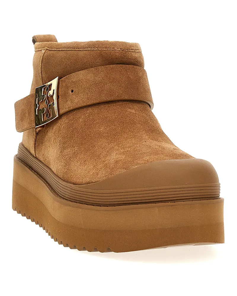 Tory Burch Suede Platform Boot — Camel Camel