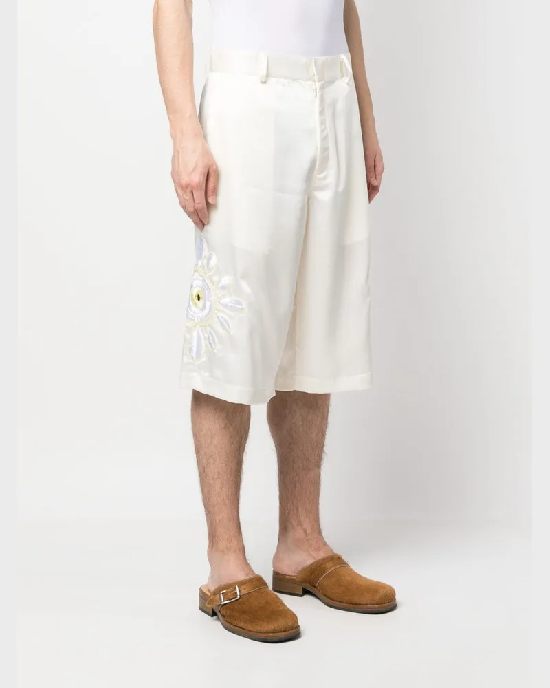 BLUEMARBLE Embroidered Satin Shorts — Cream Cream