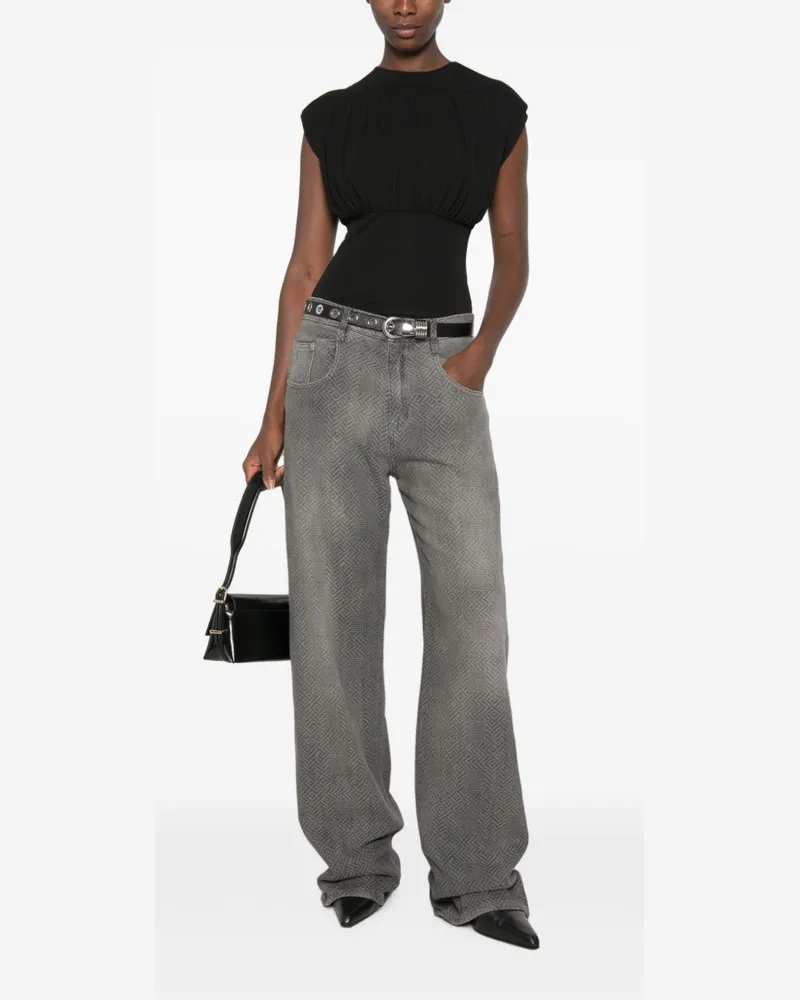 Ermanno Scervino Textured Baggy Jeans — Gray Gray