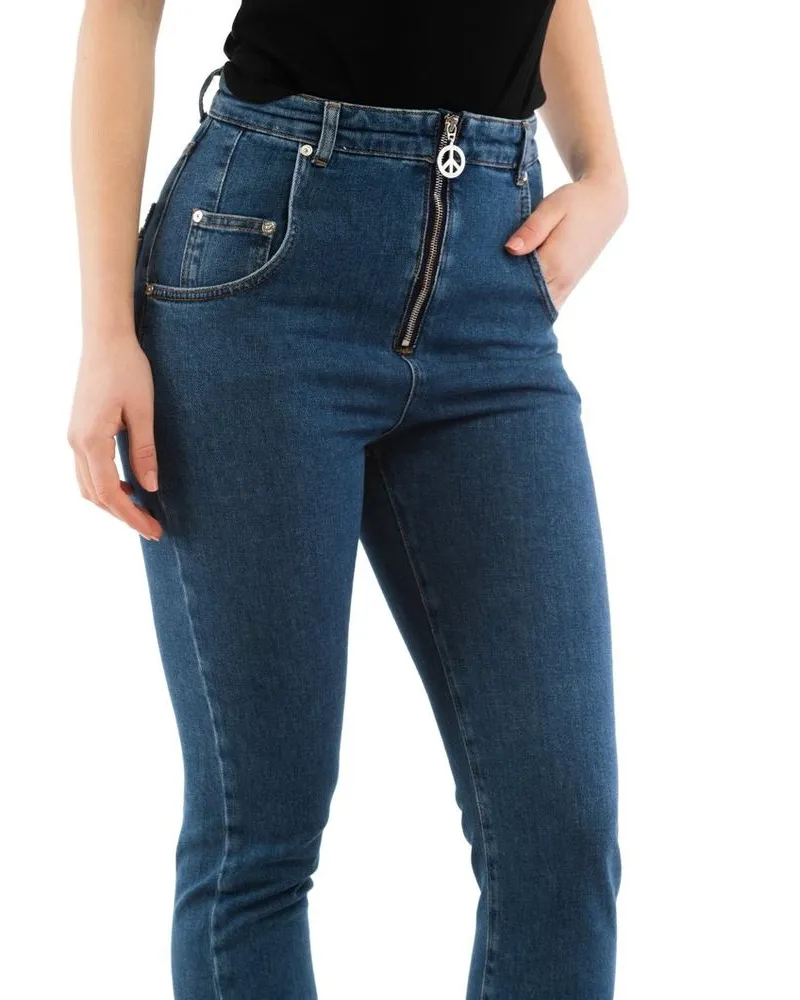 Moschino Women's Multicolor Cotton High-Waisted Jean Clothing Blue