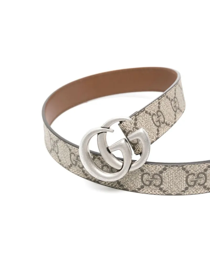 Gucci Logo Buckle Canvas Belt — Beige Beige