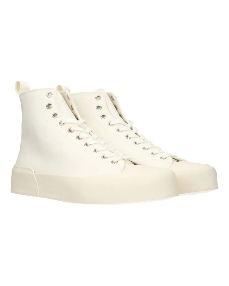 Jil Sander Men's Beige Fabric High Top Sneakers Beige