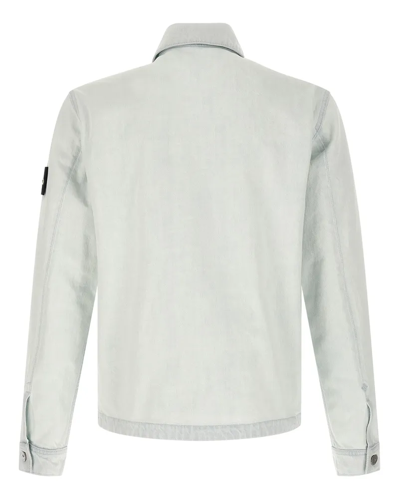 Stone Island Men Blue Cotton Denim Jacket Clothing Light