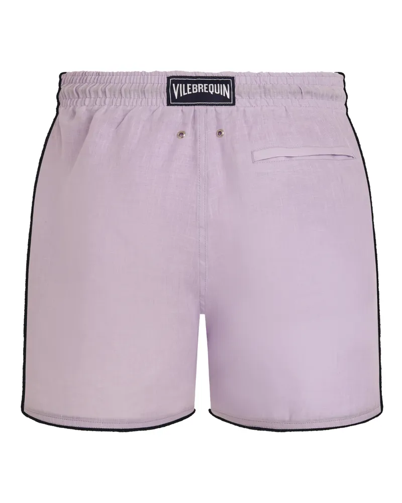 Vilebrequin Men's Swim Shorts Mallorca Purple Linen Suits Purple