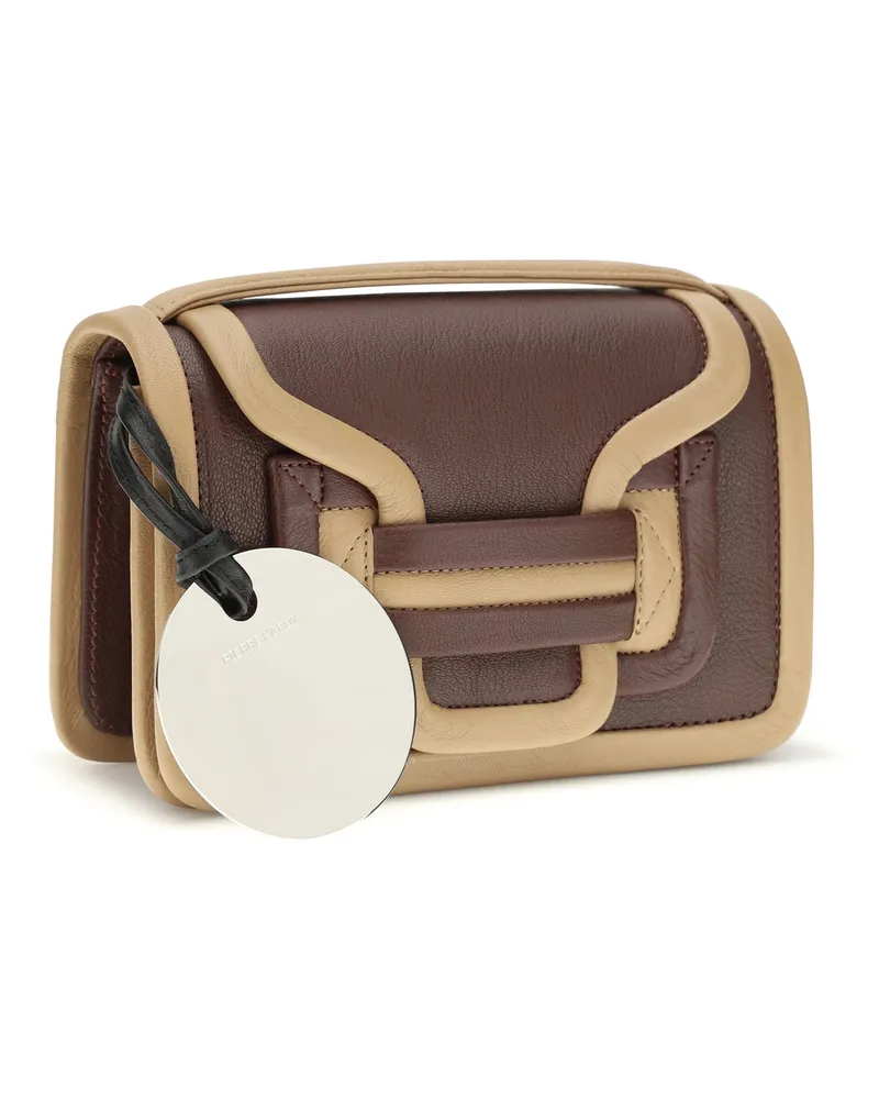 Pierre Hardy Women's Shoulder Bag Alpha Burgundy-Camel Calf Leather Burgundy/camel Burgundy