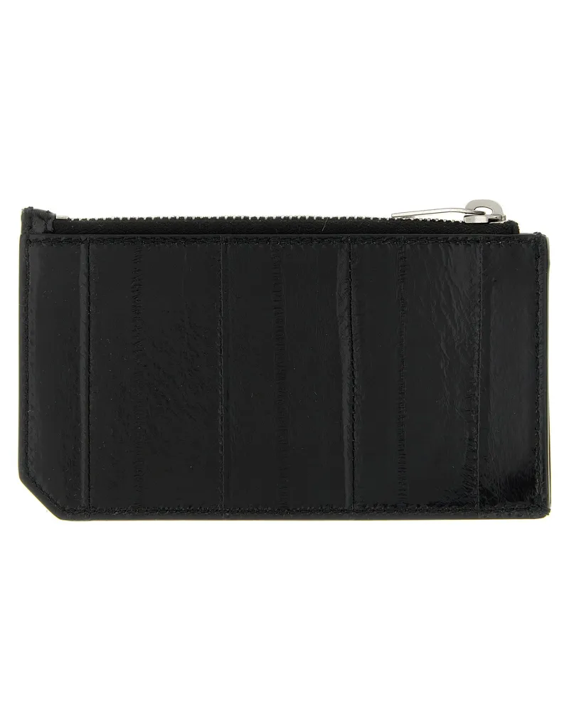 Saint Laurent Tiny Cassandre Card Case — Black Black