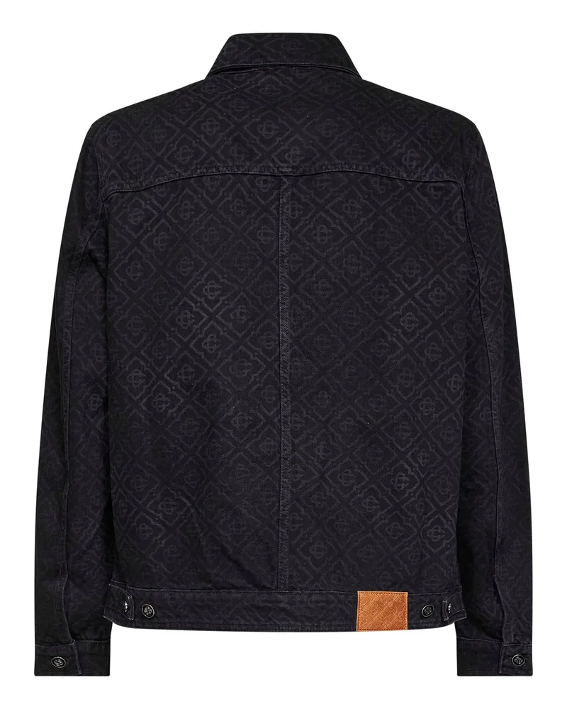 Casablanca Paris Men's Bomber Jacket Black Cotton Denim Black