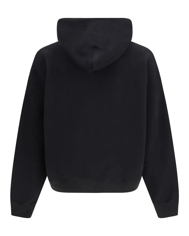 OFF-WHITE Men's Big Logo Bookkish Over Hoodie Black-White Cotton Sweatshirts Sweater Black
