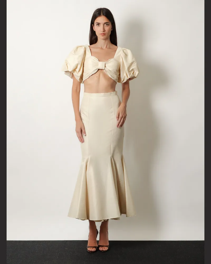 ACTUALEE Women's Skirt Shantung Beige Polyester Beige