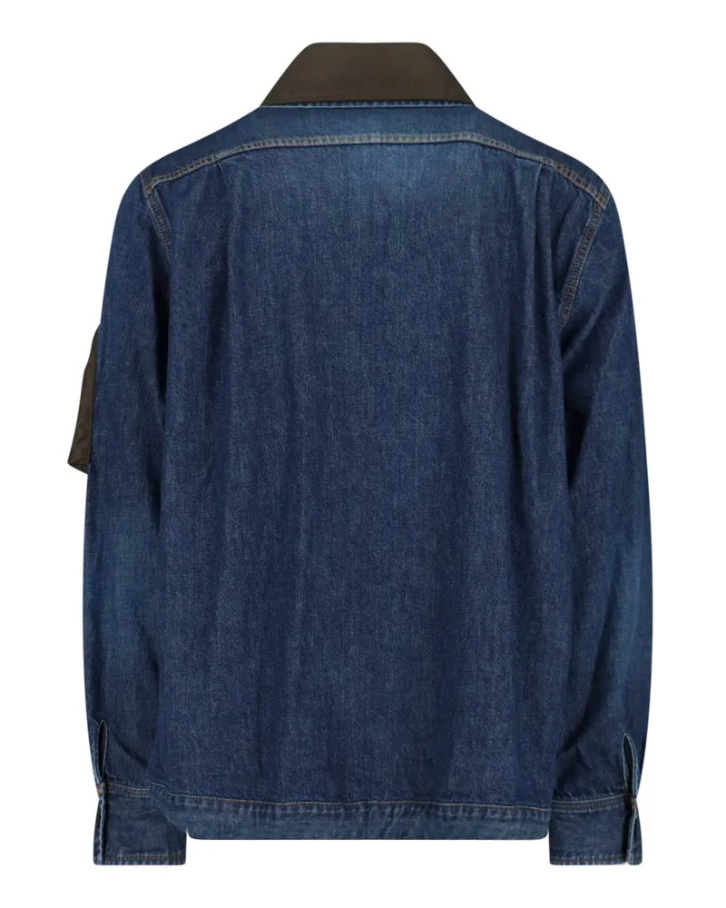 Sacai Men's Jackets Blue Cotton Blue