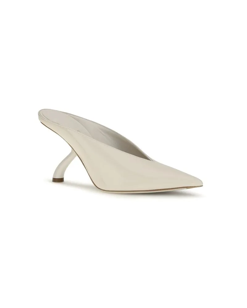 Ferragamo Women's Beige Calf Leather Bos Taurus Mules Beige