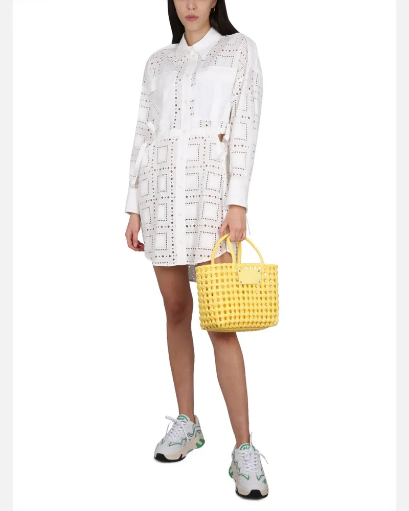 MSGM Chemisier Dress — White White