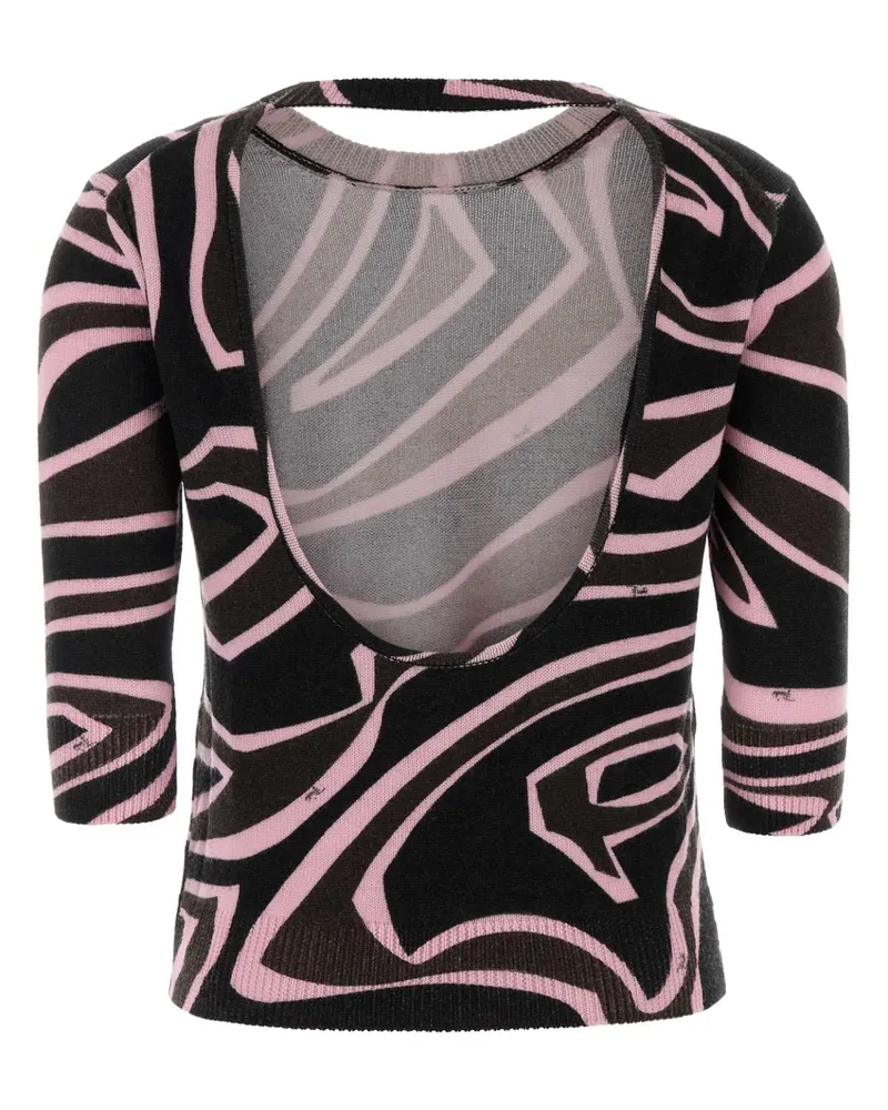 Emilio Pucci Printed Wool Blend Sweater — Pink Pink
