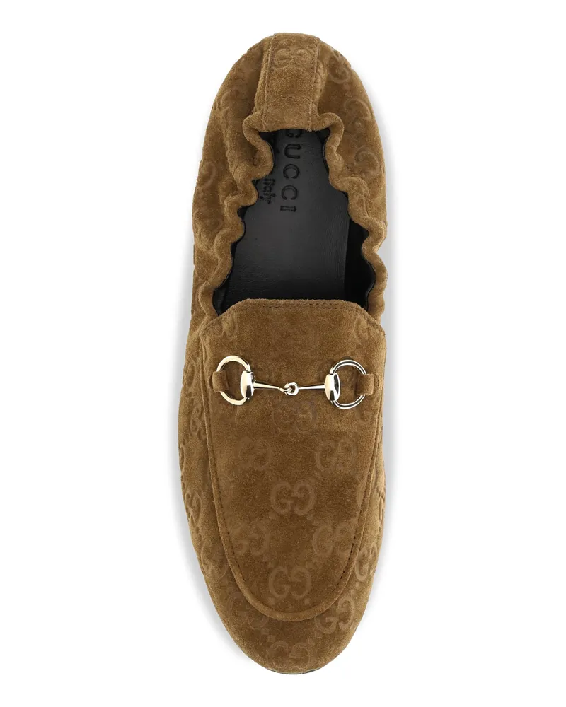 Gucci Women's Loafers Gg Suede Pepper Brown Brown-P.brown Upper: Calf Leather Brown/p.brown Brown