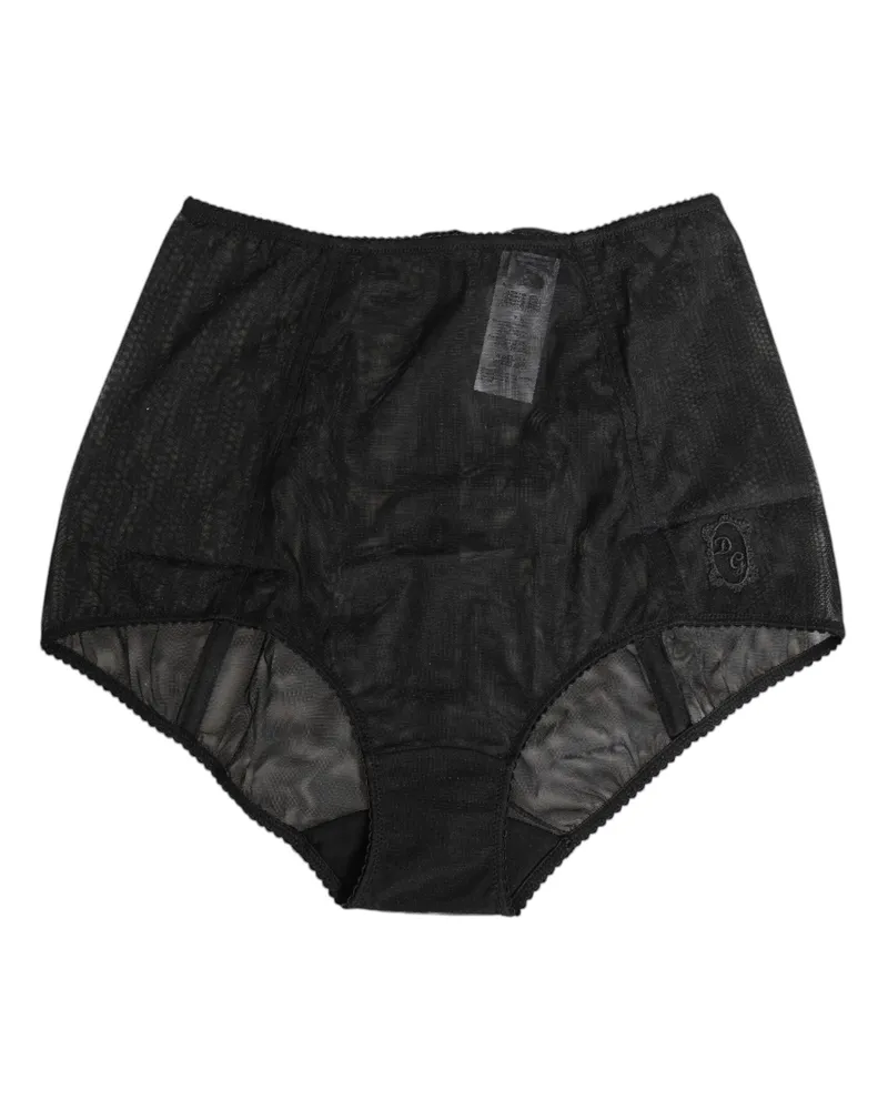 Dolce & Gabbana Women Black High Waist Mesh Sheer Shapewear Underwear Polyamide (nylon) Clothing Black